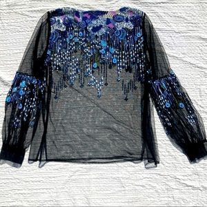Gorgeous sheer Eva Franco sequin top - never worn!